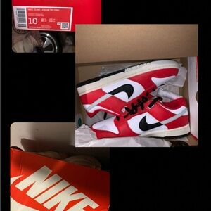 Red and White Nike dunks never worn.